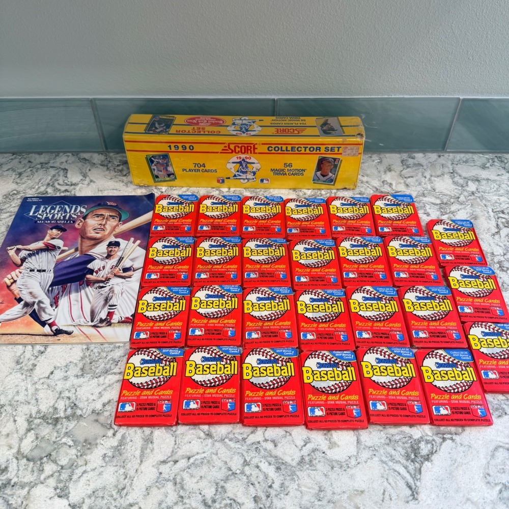 1990 Score Baseball Collector Set Factory Sealed 1988 Donruss Wax Packs Magazine